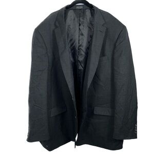 Jones New York Suit Jacket Blazer Pinstripe Wool Long 2 Button Notched Collar
